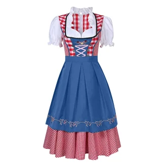 Plaid Midi Dirndl Dresses